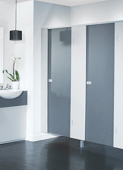 Toilet Cubicles from the Pendle Range in a clean bathroom