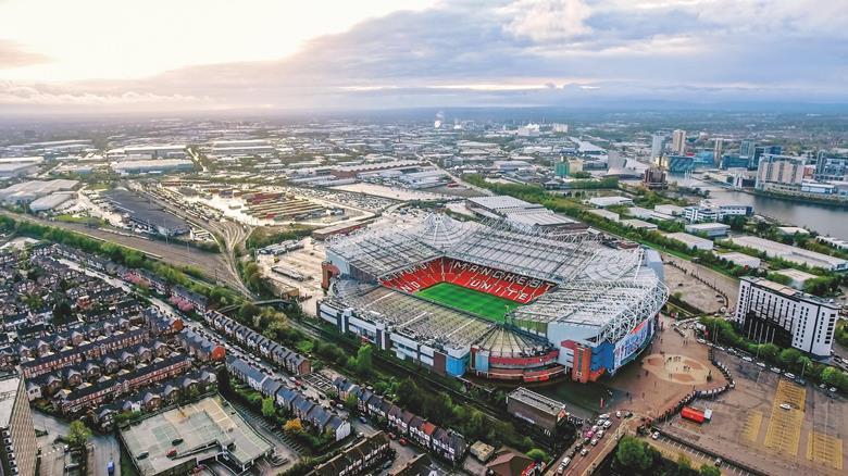 The existing and iconic Old Trafford Stadium in Manchester