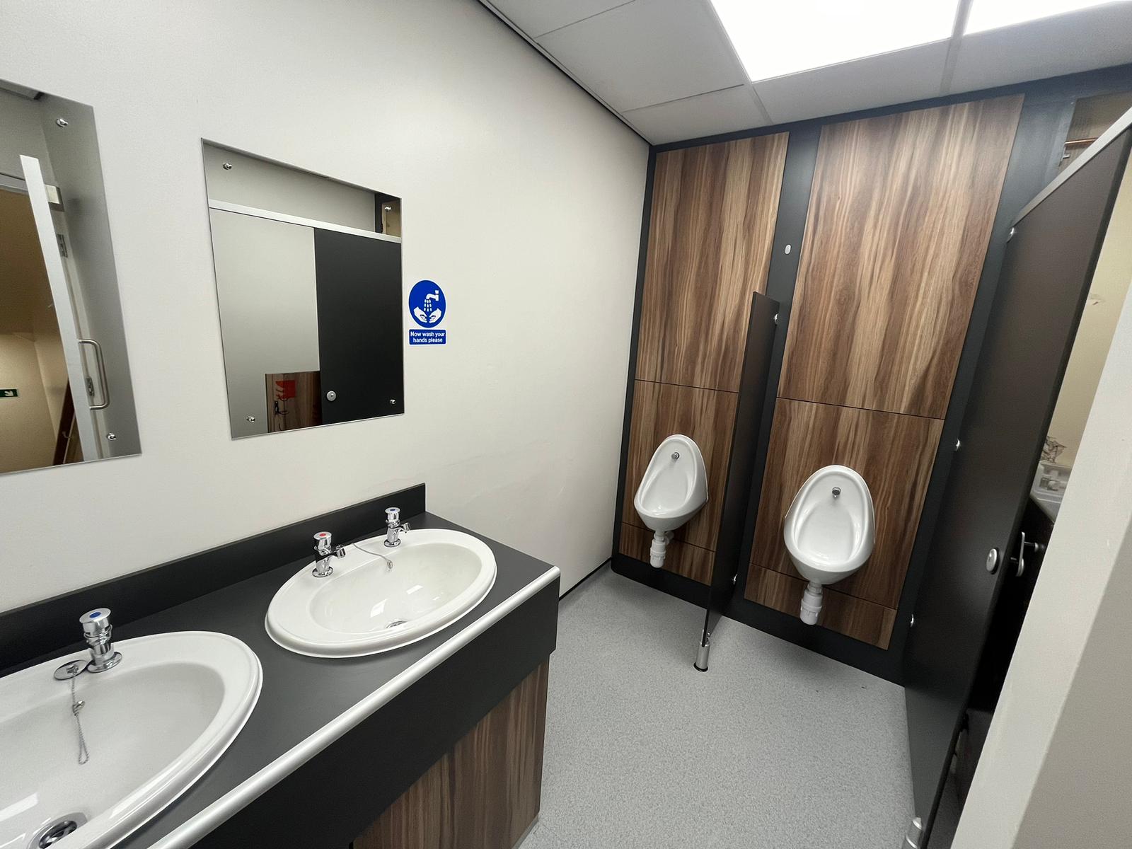 Vanity units and Urinal panels from Cubicle Centre